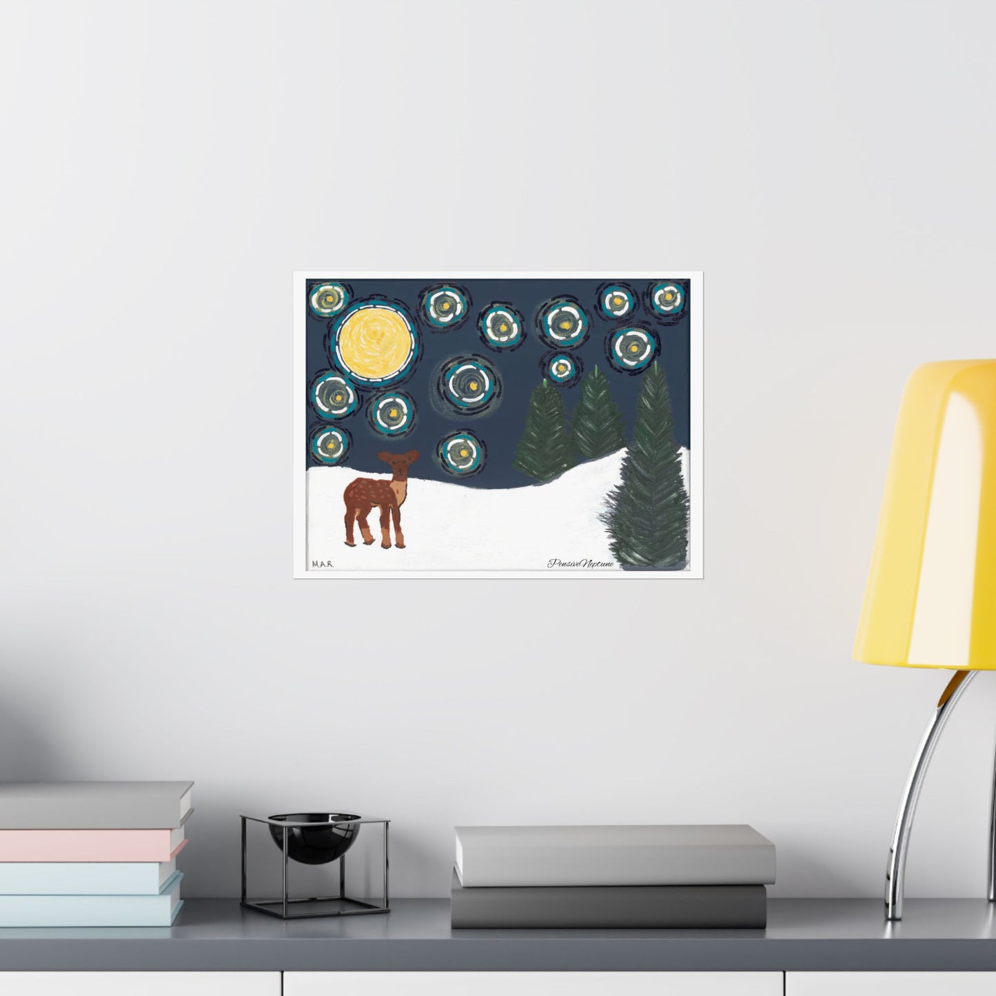Deer in a Snowy Forest