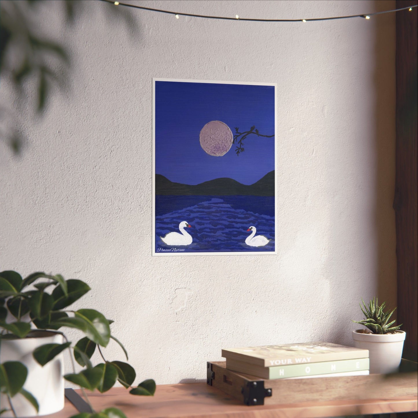 Swans in Moonlight