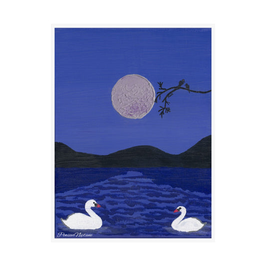 Swans in Moonlight